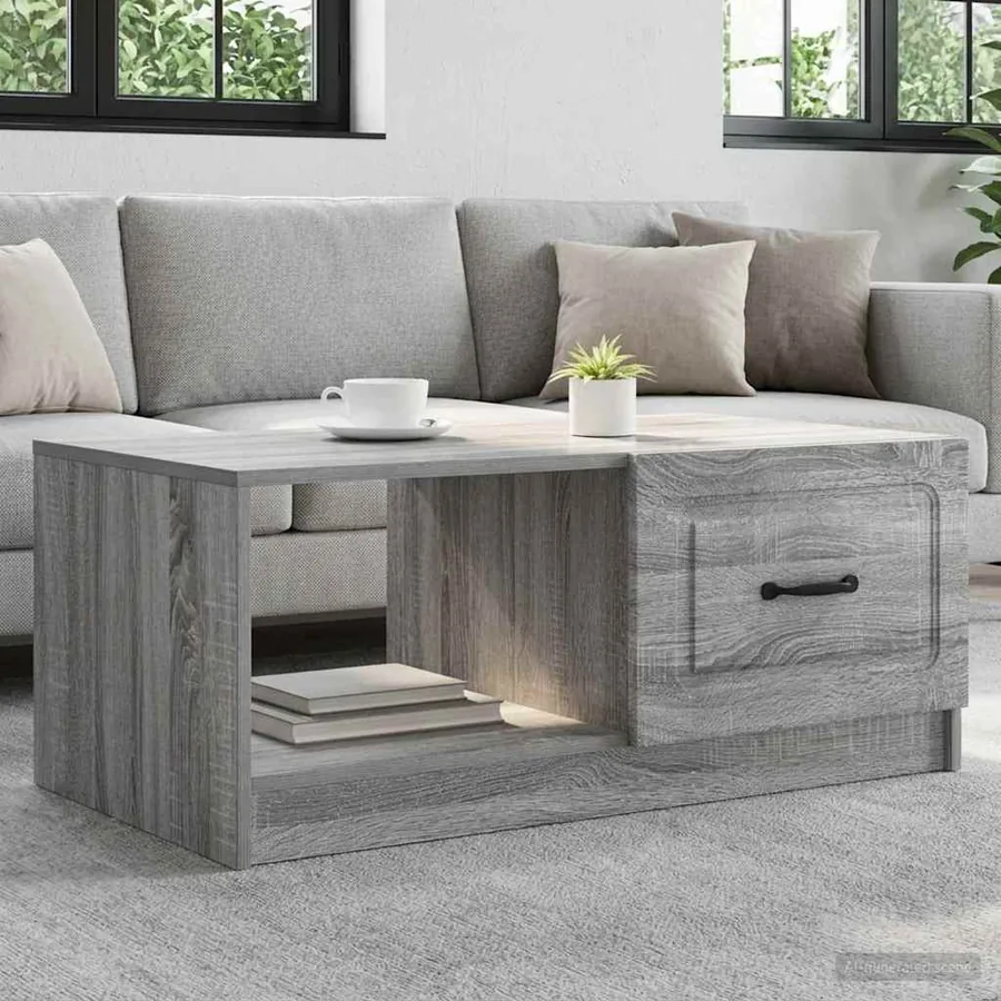 Table basse Sonoma gris 90 x 50 x 37 cm Bois d'ingénierie