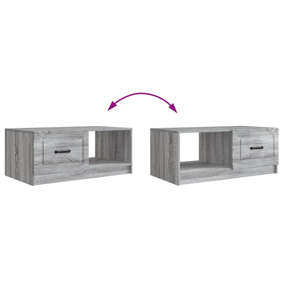 Table basse Sonoma gris 90 x 50 x 37 cm Bois d'ingénierie - 8