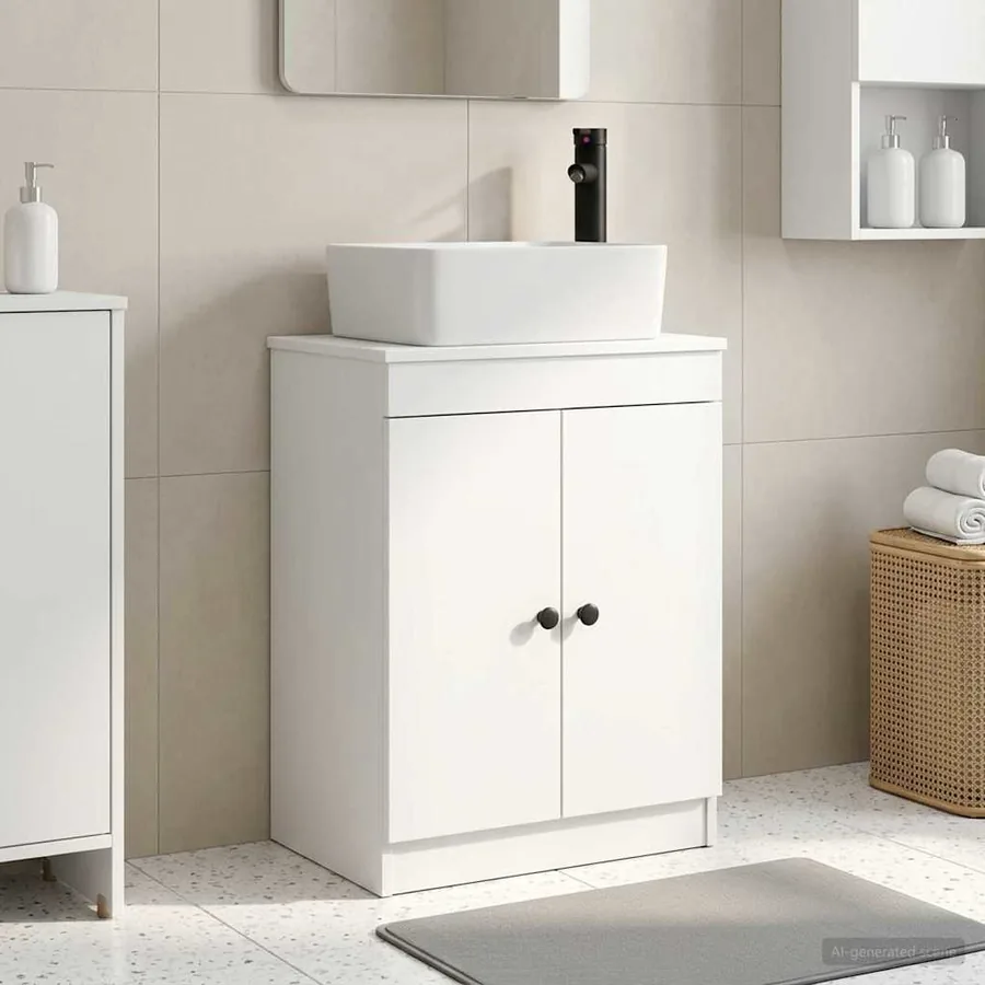 Meuble de salle de bain avec évier Blanc 54 x 35 x 83 cm