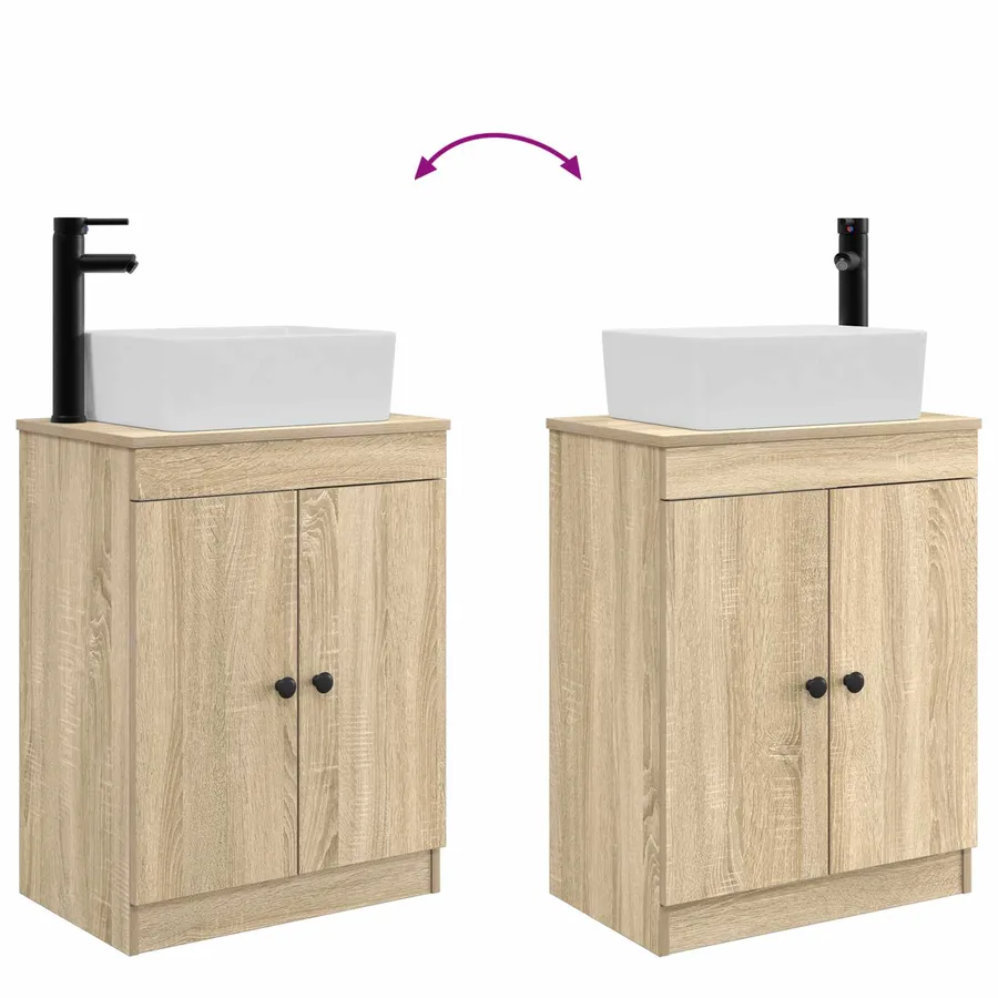 Meuble de salle de bain avec évier Chêne Sonoma 54 x 35 x 83 cm - 9