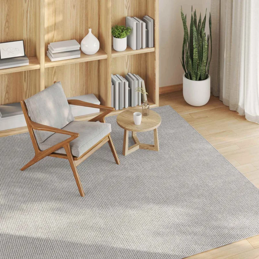 Tapis de surface Carré LUGO Crème et gris 200 x 200 cm - 3