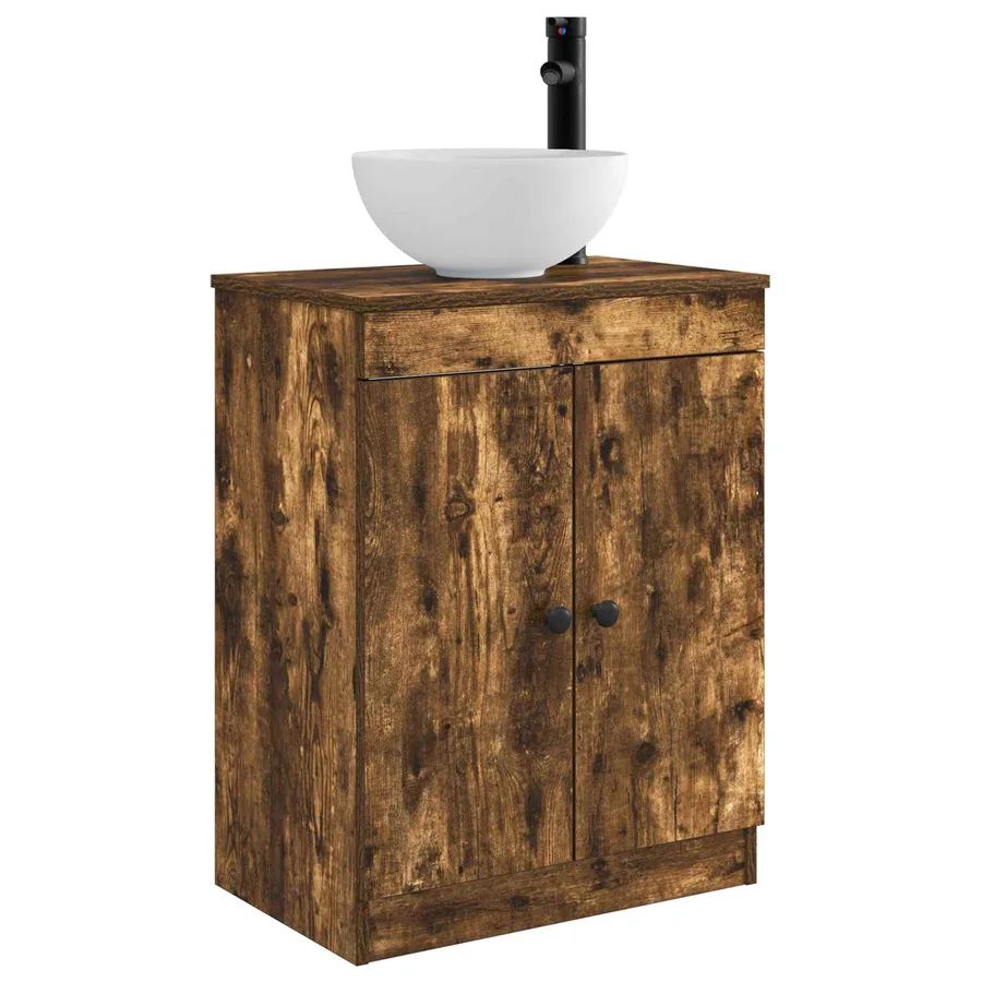 Meuble de salle de bain avec évier Chêne fumé 54 x 35 x 83 cm - 2