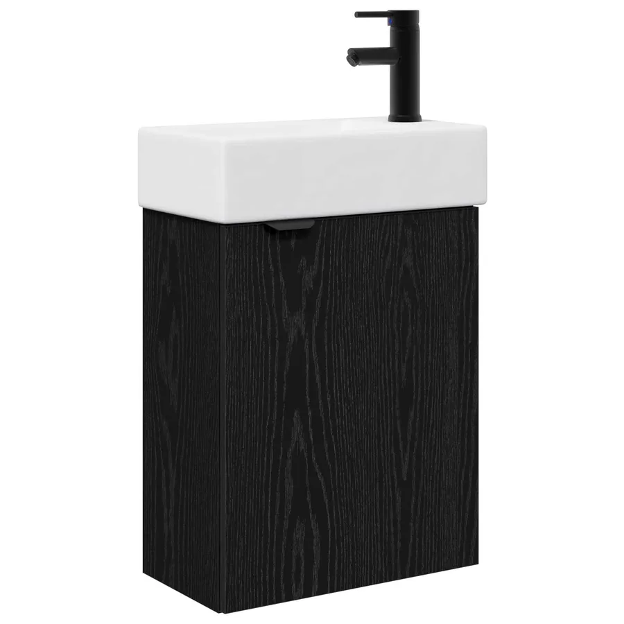 Meuble de salle de bain avec robinet Chêne noir - 2