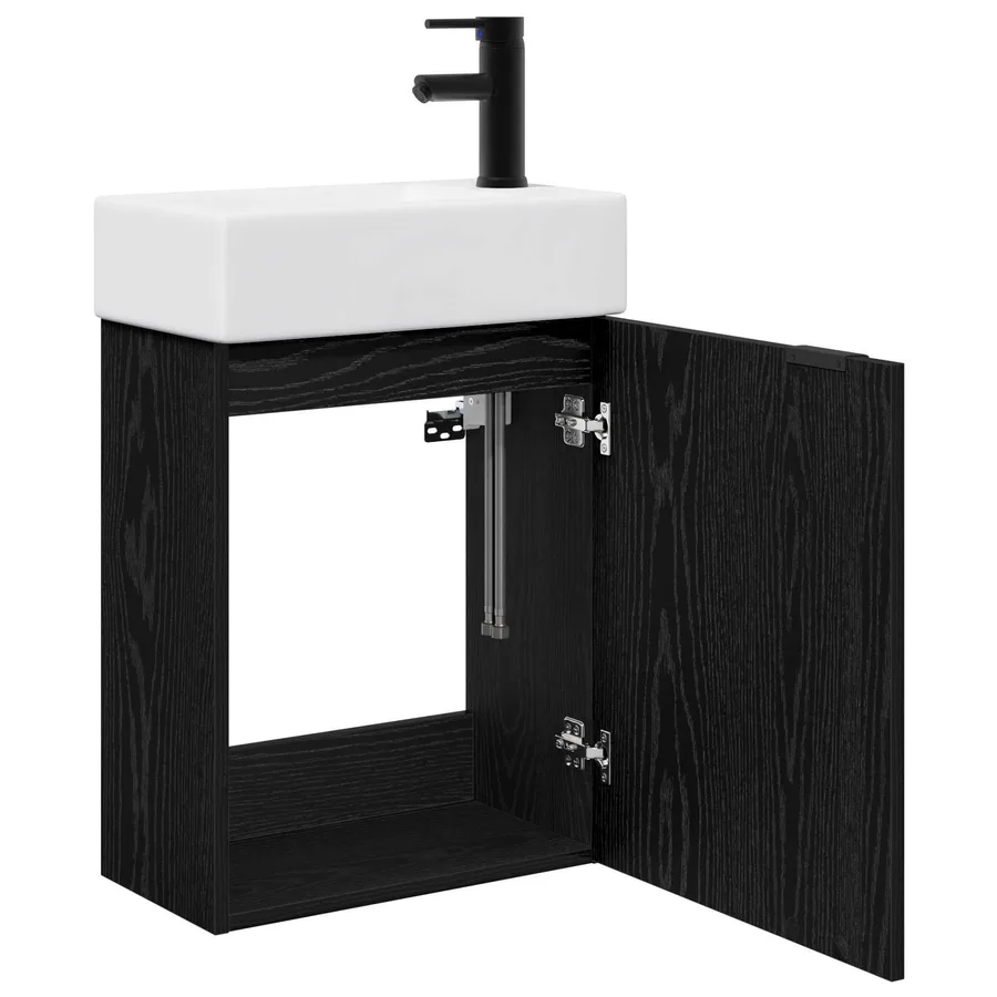 Meuble de salle de bain avec robinet Chêne noir - 4