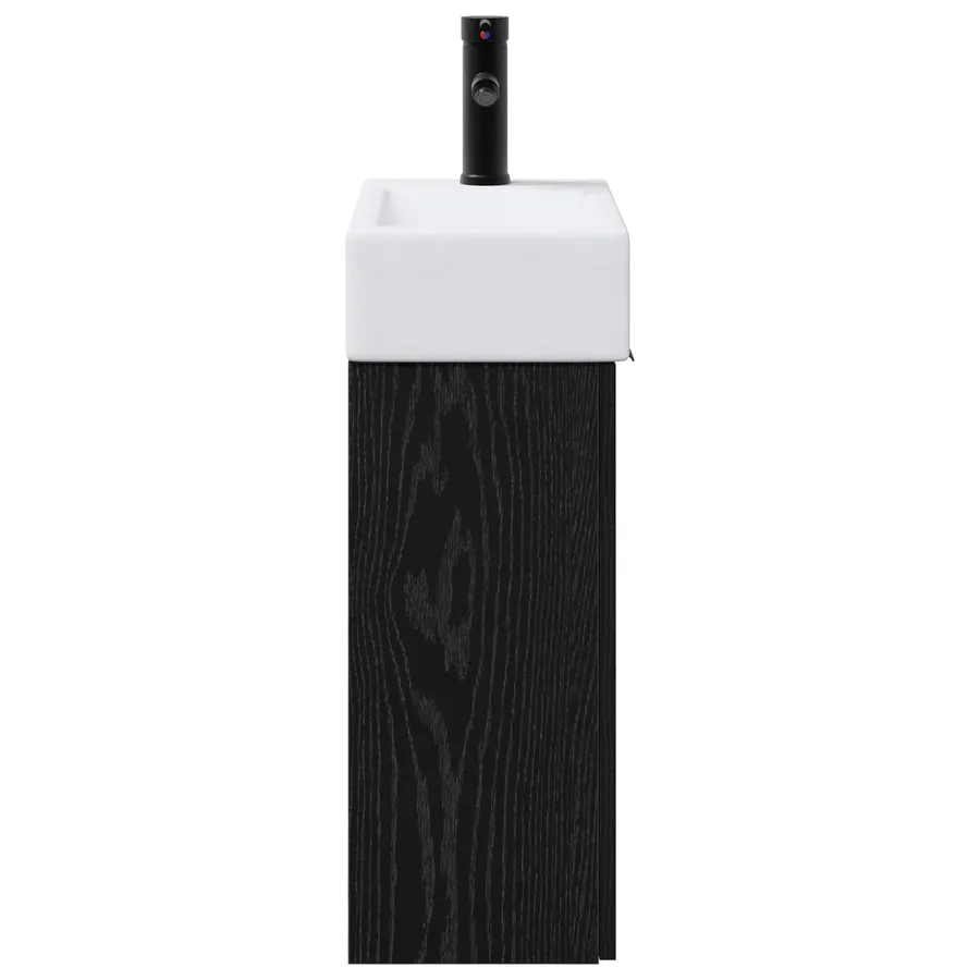 Meuble de salle de bain avec robinet Chêne noir - 6