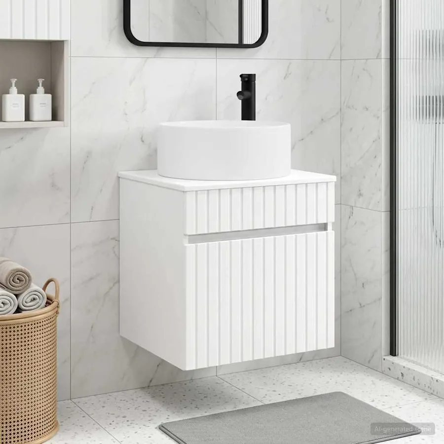 Meuble de lavabo mural Blanc 49 x 44,5 x 65,5 cm