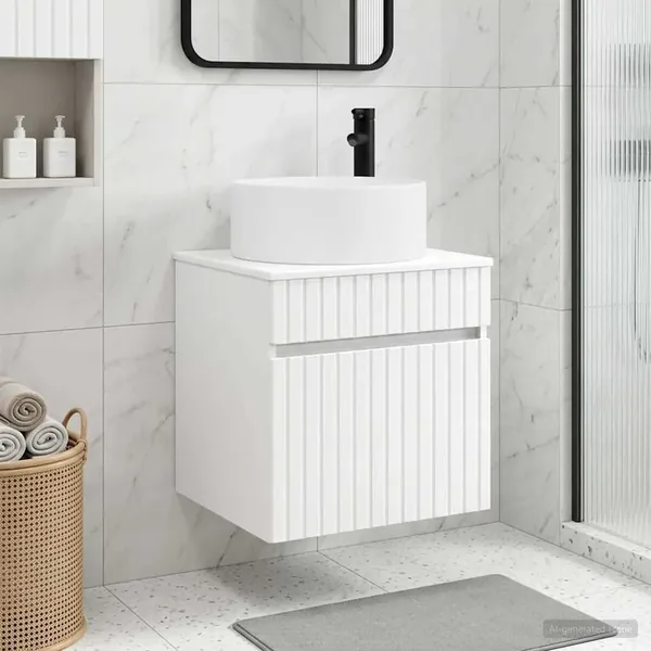 Meuble de lavabo mural Blanc 49 x 44,5 x 65,5 cm