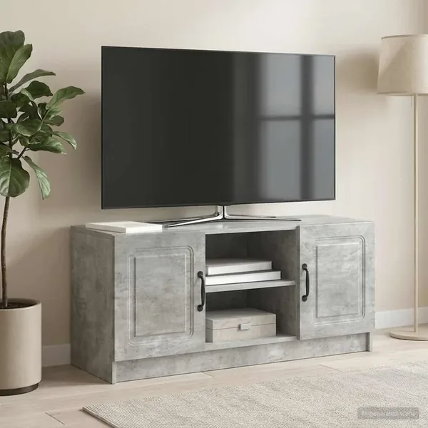 Meuble TV Gris béton 102 x 34,5 x 47 cm Bois d'ingénierie
