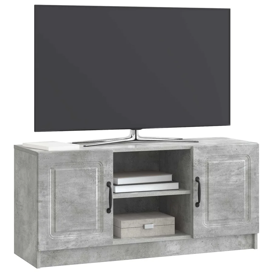 Meuble TV Gris béton 102 x 34,5 x 47 cm Bois d'ingénierie - 3