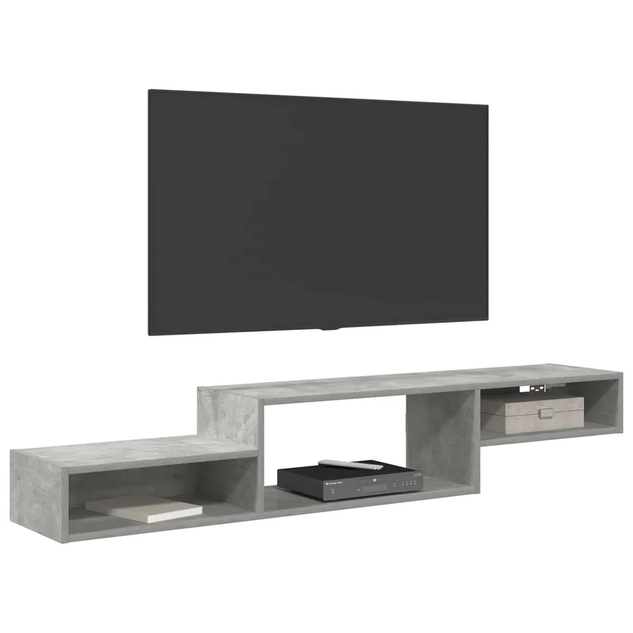 Meuble TV mural Montage mural Gris béton 150 x 28 x 26 cm - 3