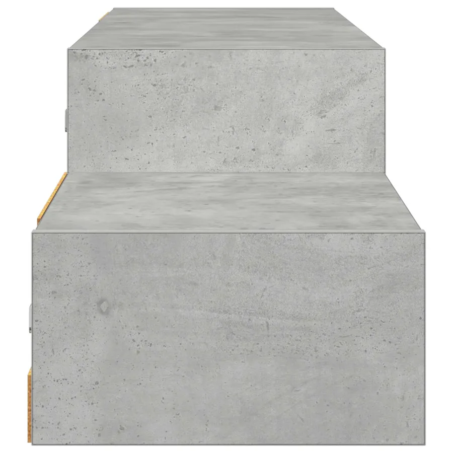 Meuble TV mural Montage mural Gris béton 150 x 28 x 26 cm - 6