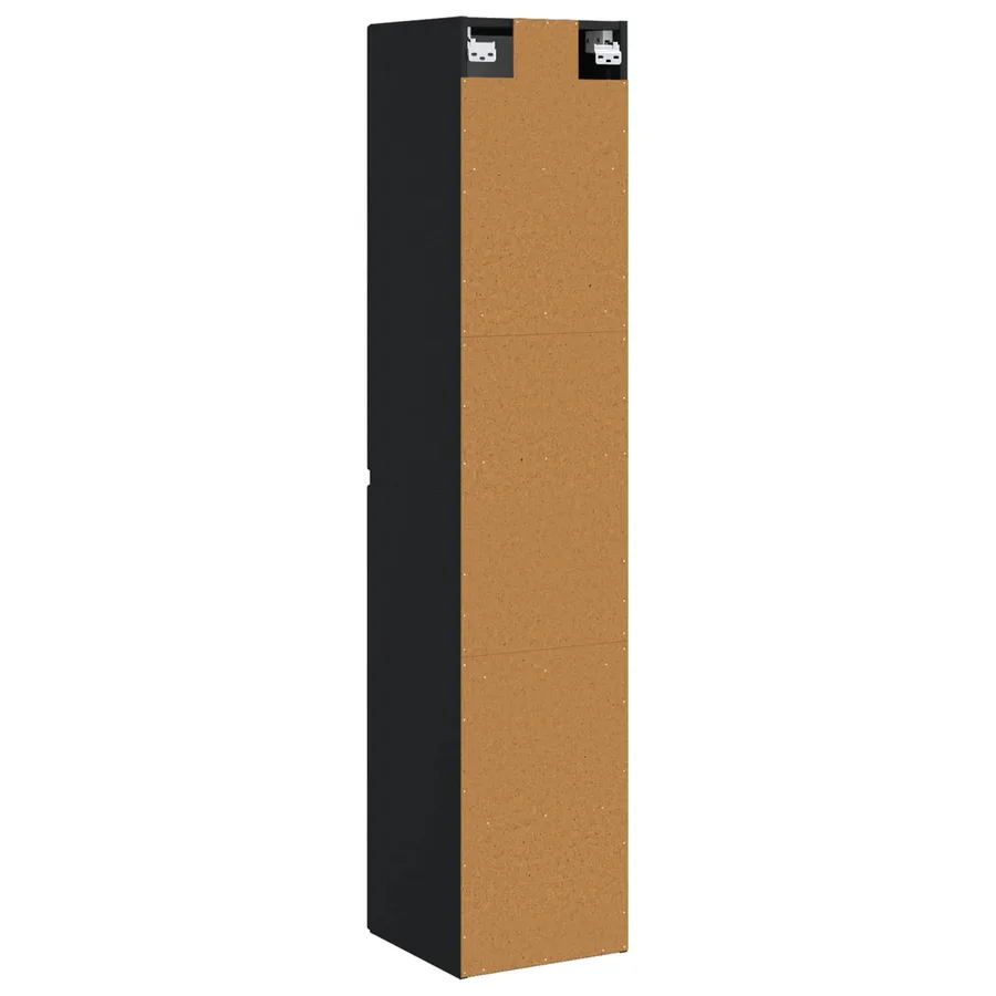 Cabinet de Salle de Bain Mural Noir 33 x 34,5 x 160 cm - 5