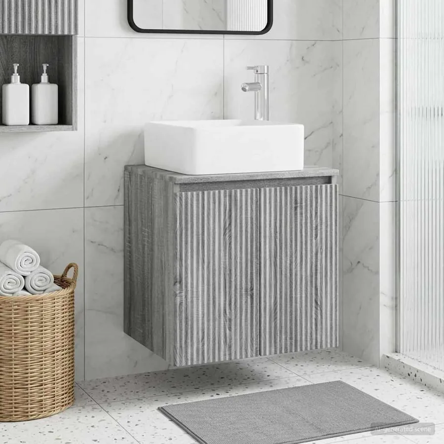 Vanité de lavabo mural Sonoma gris 53 x 35 x 63 cm