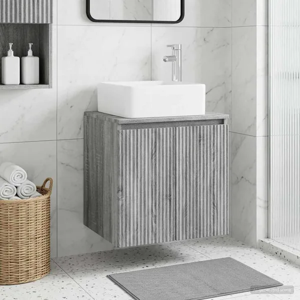Vanité de lavabo mural Sonoma gris 53 x 35 x 63 cm