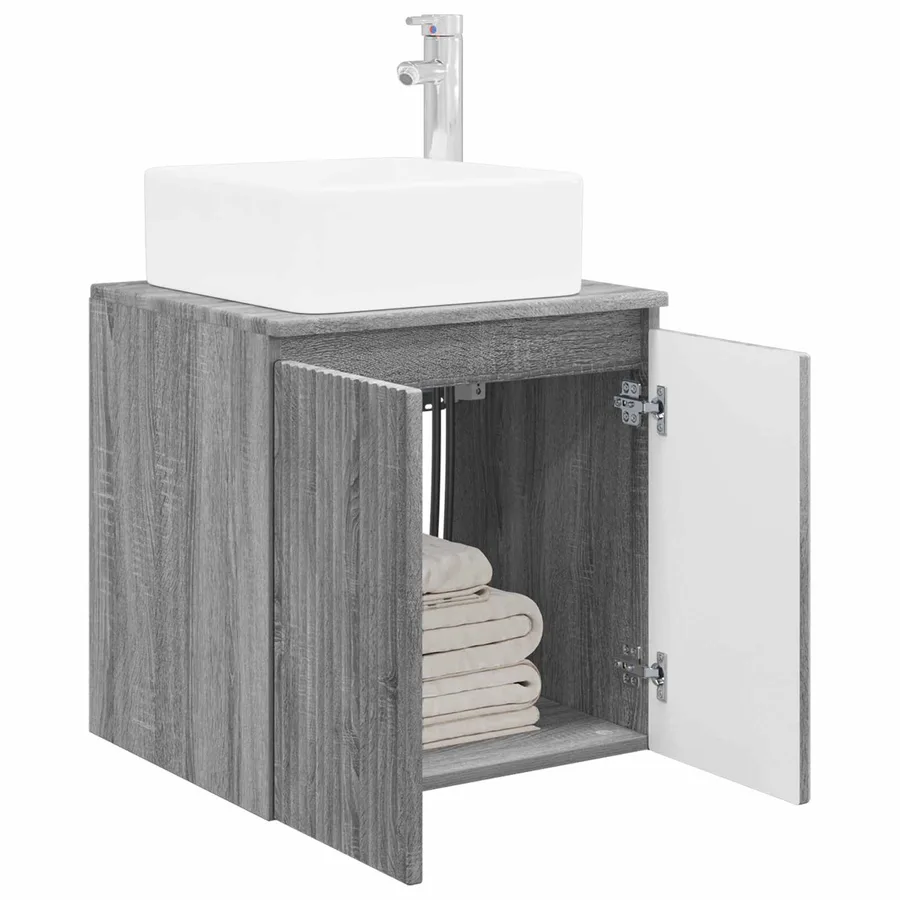 Vanité de lavabo mural Sonoma gris 53 x 35 x 63 cm - 3