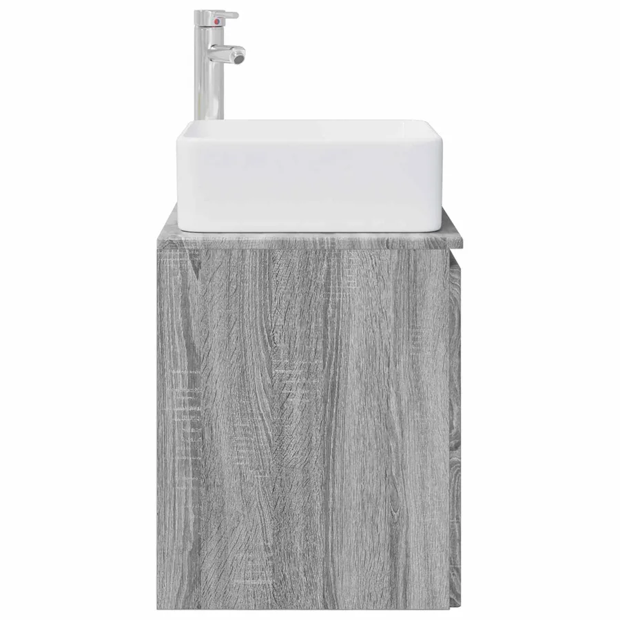 Vanité de lavabo mural Sonoma gris 53 x 35 x 63 cm - 4