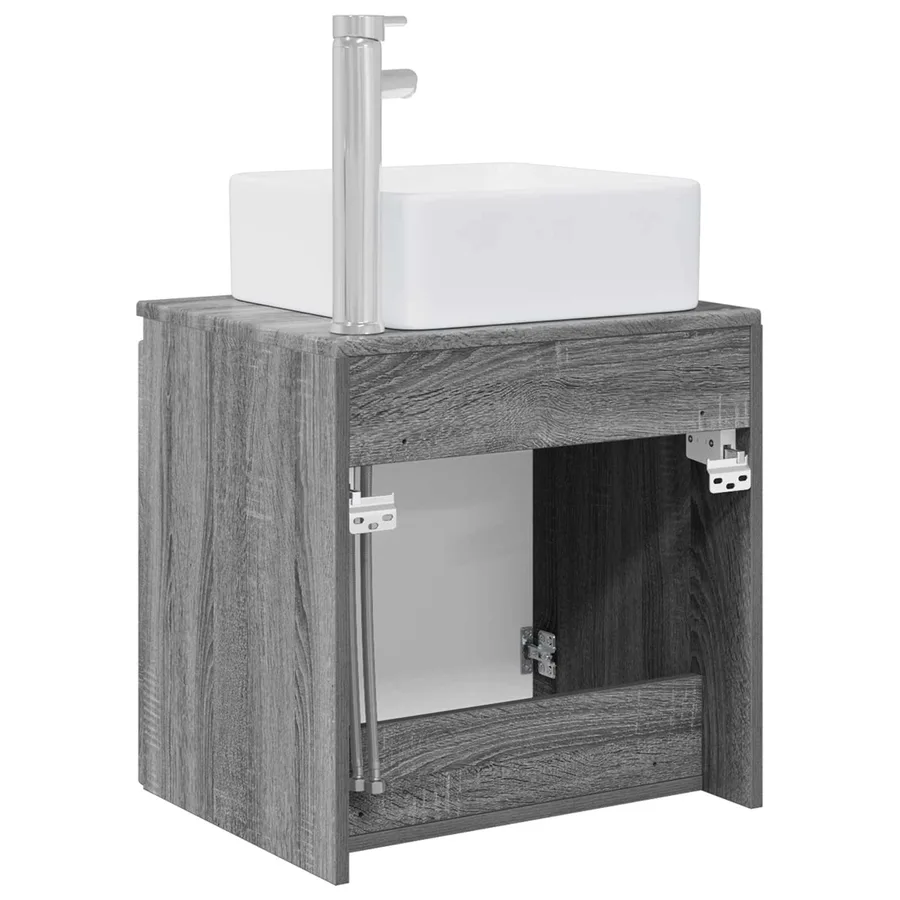 Vanité de lavabo mural Sonoma gris 53 x 35 x 63 cm - 5