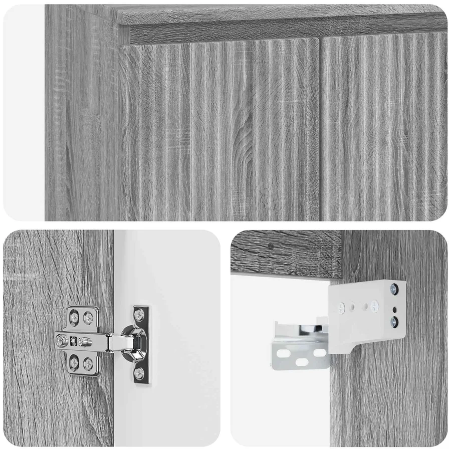 Vanité de lavabo mural Sonoma gris 53 x 35 x 63 cm - 6