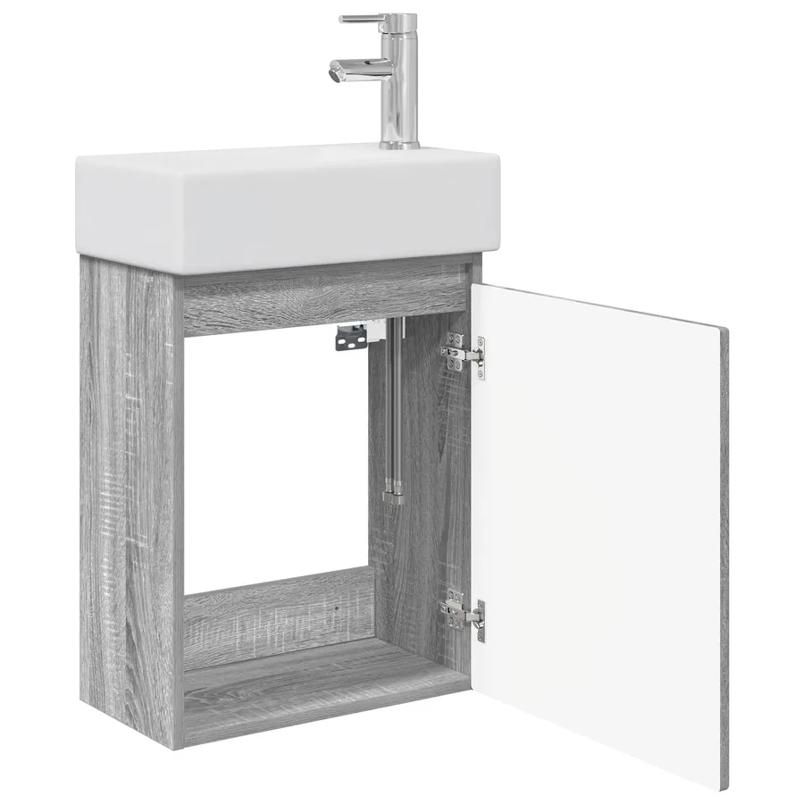 Meuble de salle de bain avec robinet Sonoma gris - 4