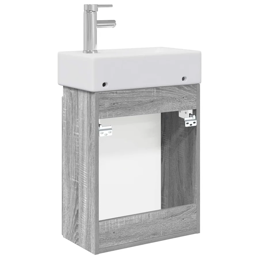 Meuble de salle de bain avec robinet Sonoma gris - 7