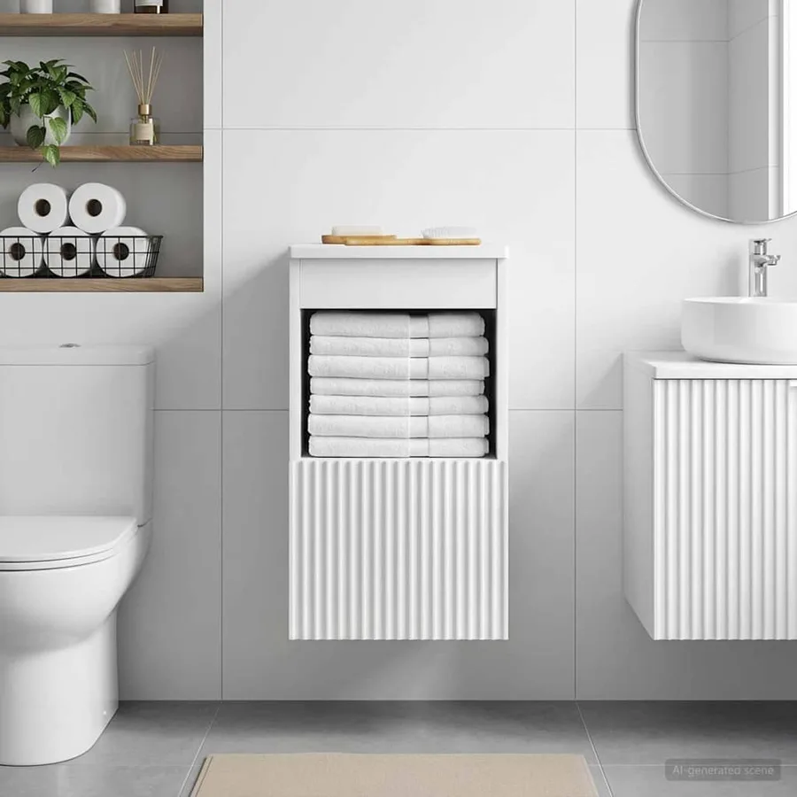 Armoire de salle de bain Blanc brillant 30 x 41 x 50 cm - 4