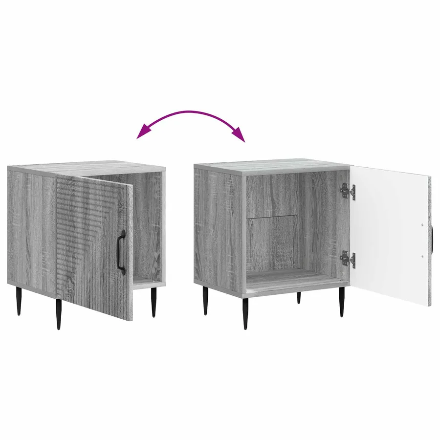 Cabinet de chevet Sonoma gris 43 x 34,5 x 50 cm - 10
