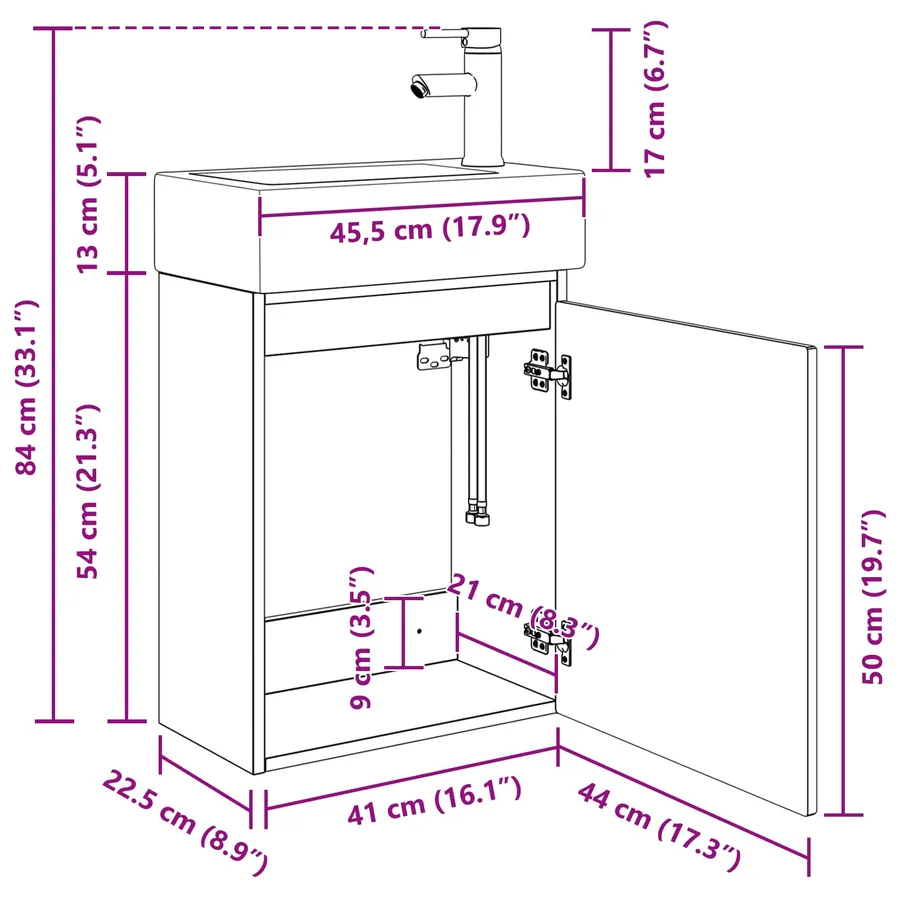 Meuble de salle de bain avec robinet Blanc brillant - 11