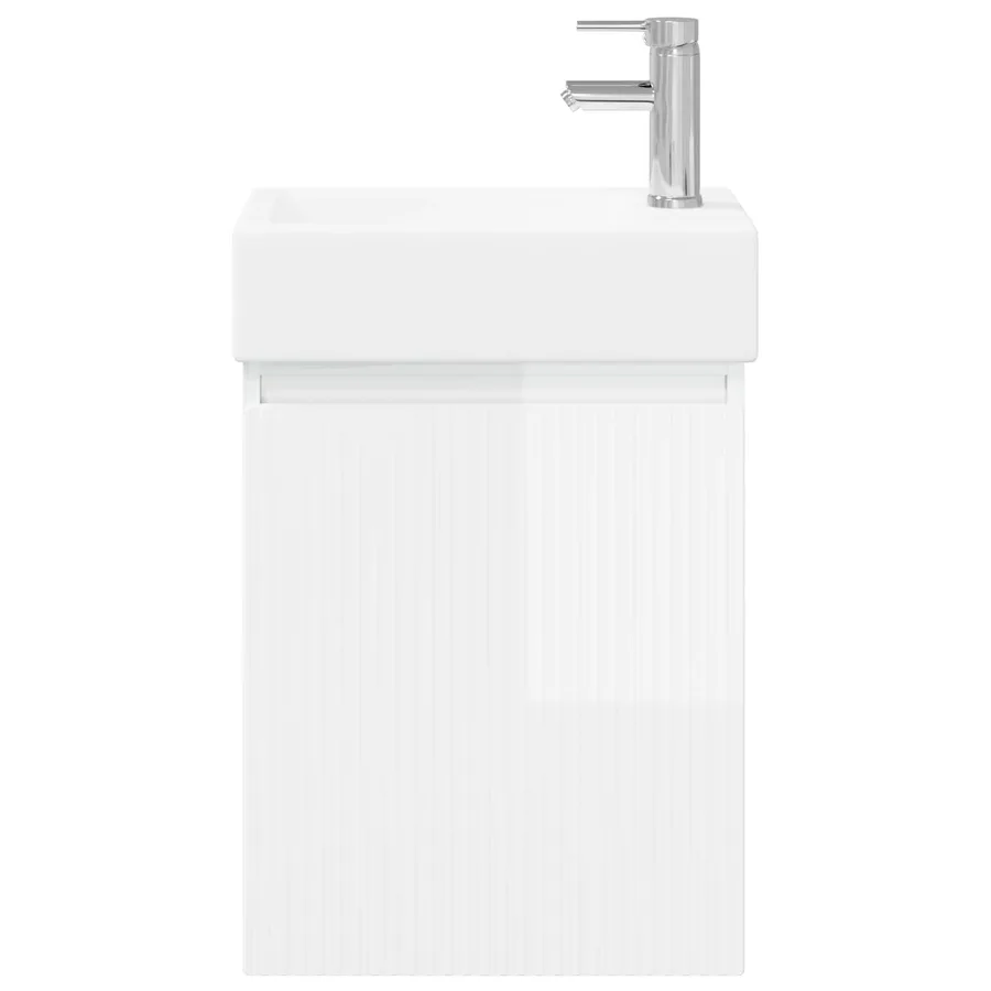 Meuble de salle de bain avec robinet Blanc brillant - 5