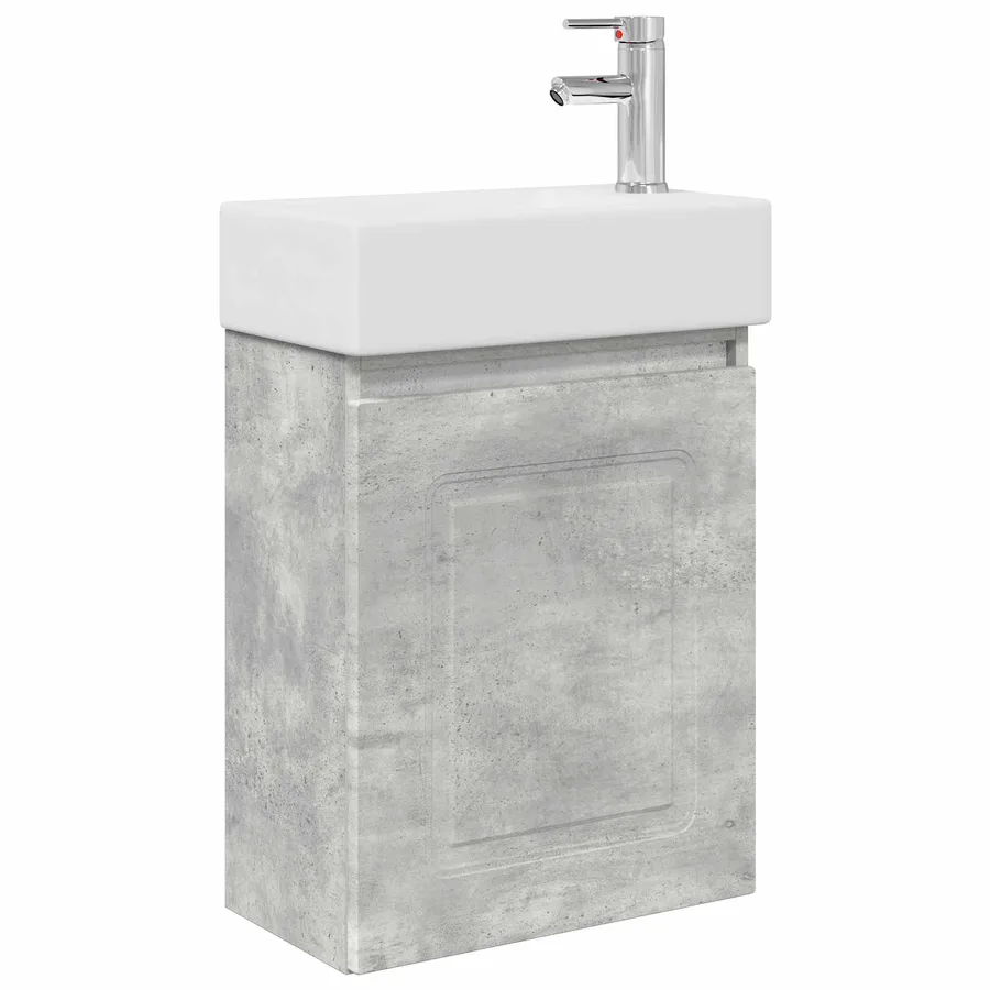 Meuble de salle de bain avec robinet Gris béton - 2