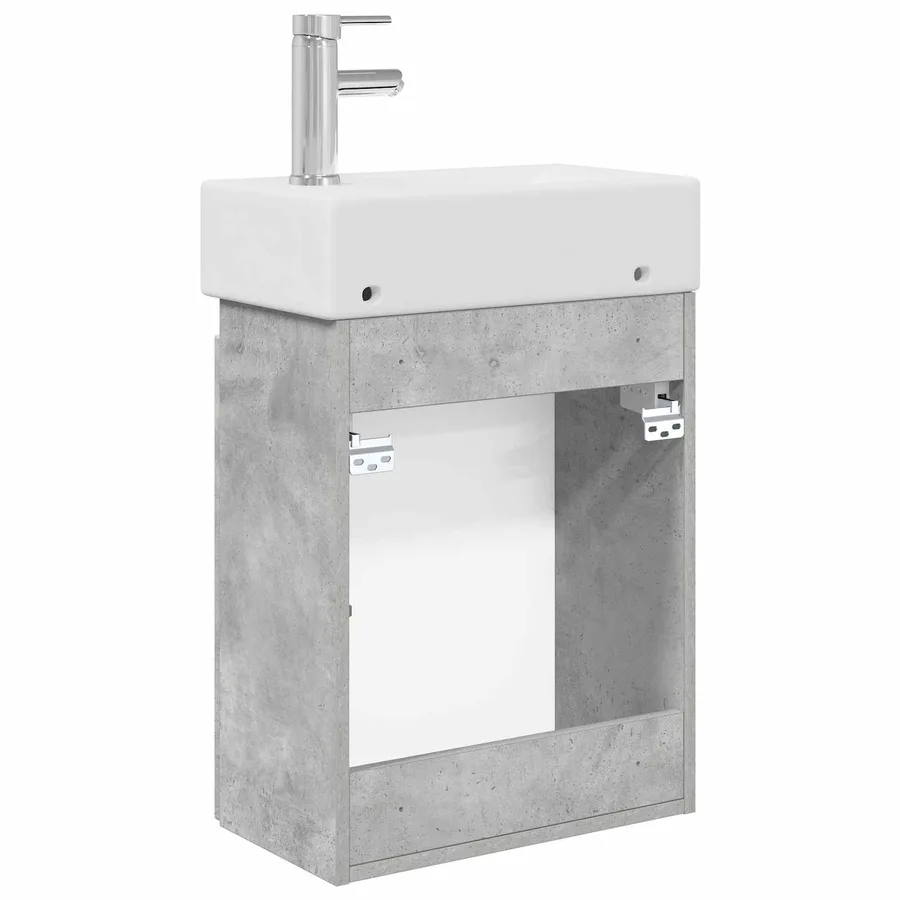 Meuble de salle de bain avec robinet Gris béton - 7