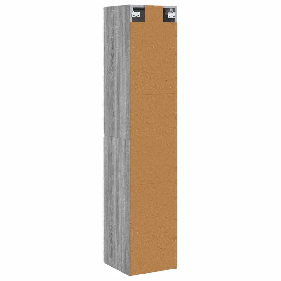 Cabinet de Salle de Bain Mural Sonoma gris 33 x 34,5 x 160 cm - 5