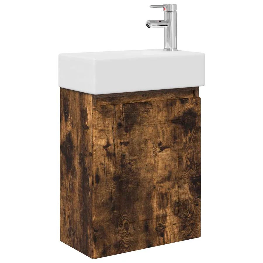 Meuble de salle de bain avec robinet Chêne fumé - 2