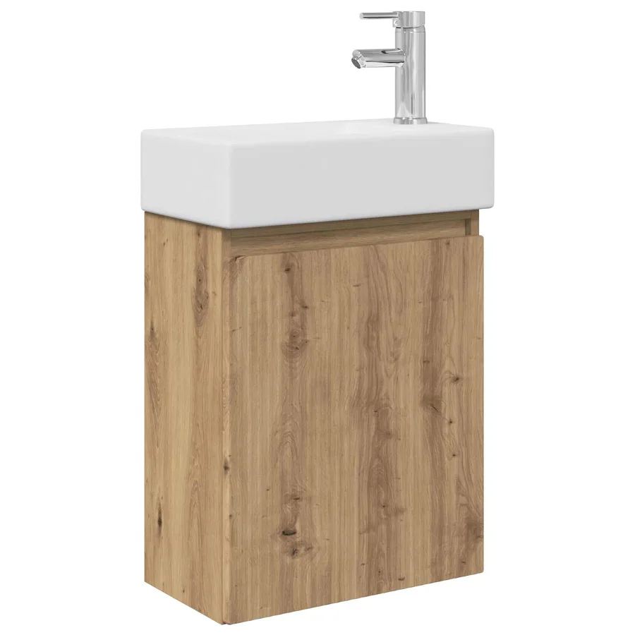 Meuble de salle de bain avec robinet Chêne artisanal - 2