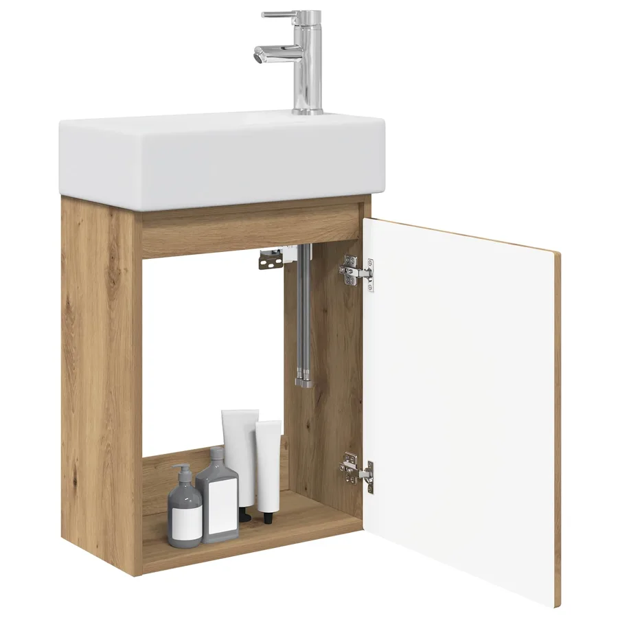 Meuble de salle de bain avec robinet Chêne artisanal - 3
