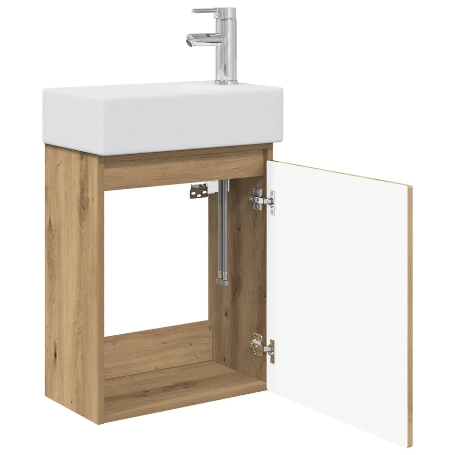 Meuble de salle de bain avec robinet Chêne artisanal - 4