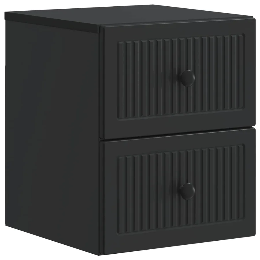 Cabinet de chevet mural avec tiroir Noir 33 x 34,5 x 40 cm - 2