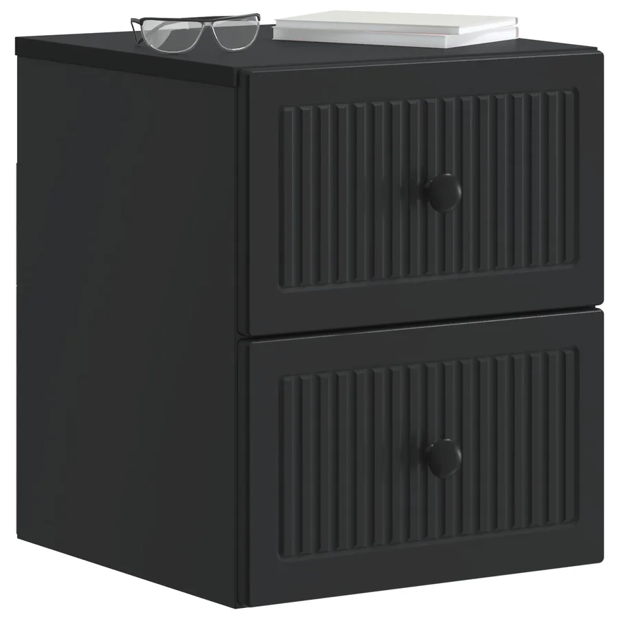 Cabinet de chevet mural avec tiroir Noir 33 x 34,5 x 40 cm - 3