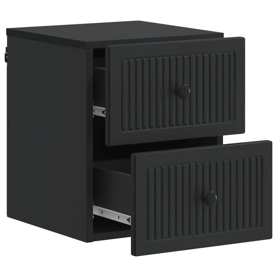 Cabinet de chevet mural avec tiroir Noir 33 x 34,5 x 40 cm - 4