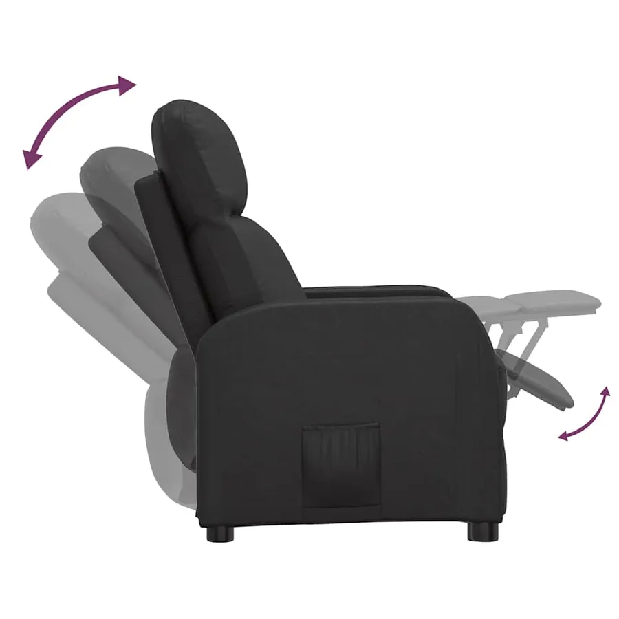 Fauteuil inclinable Noir Similicuir - 5