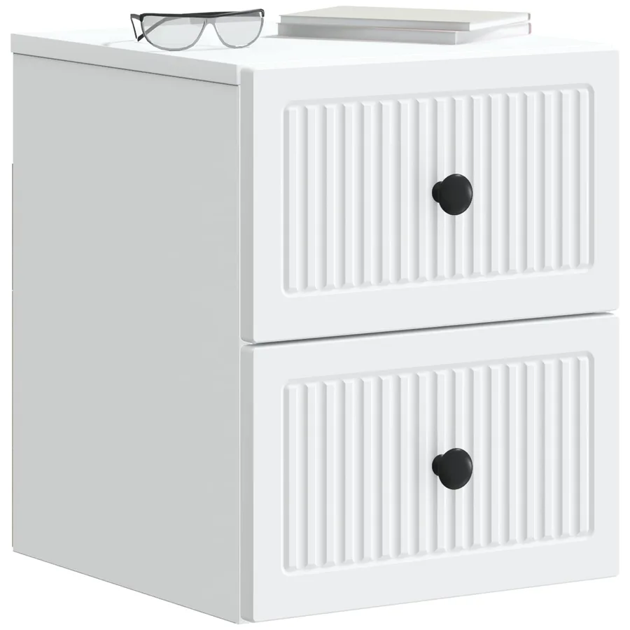 Cabinet de chevet mural avec tiroir Blanc 33 x 34,5 x 40 cm - 3