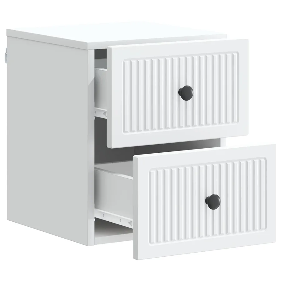 Cabinet de chevet mural avec tiroir Blanc 33 x 34,5 x 40 cm - 4
