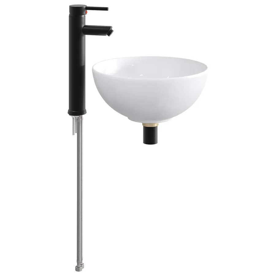 Lavabo de salle de bains Noir Mat 32 x 32 x 13 cm métal - 2