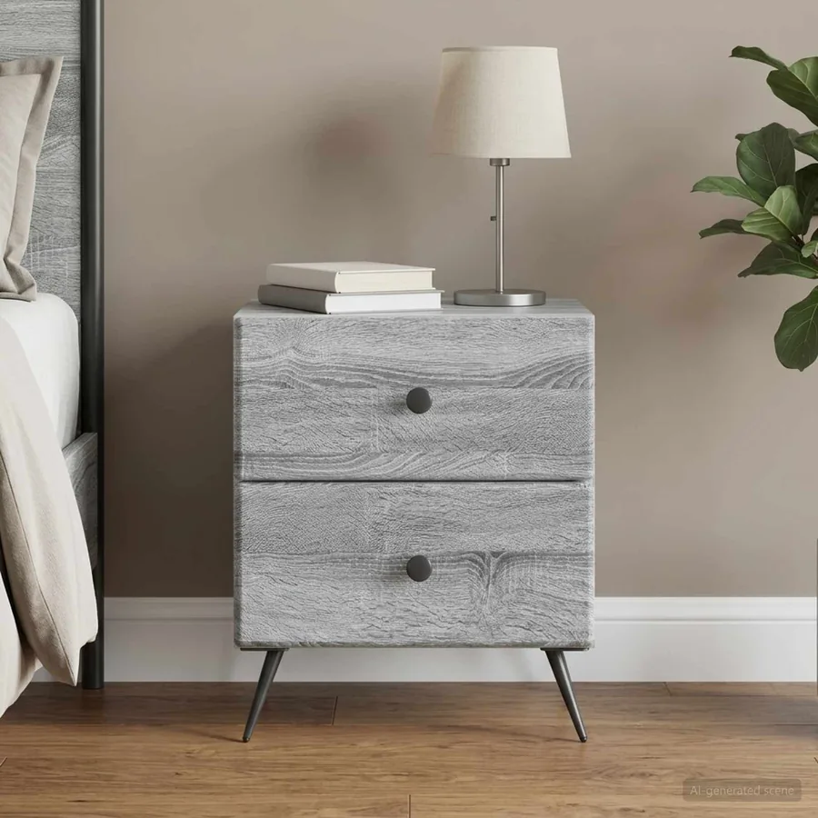 Cabinet de chevet avec tiroir Sonoma gris 43 x 34,5 x 47,5 cm