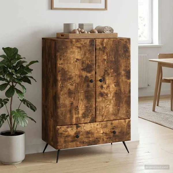 Buffet Chêne fumé 66 x 34,5 x 95 cm Bois d'ingénierie
