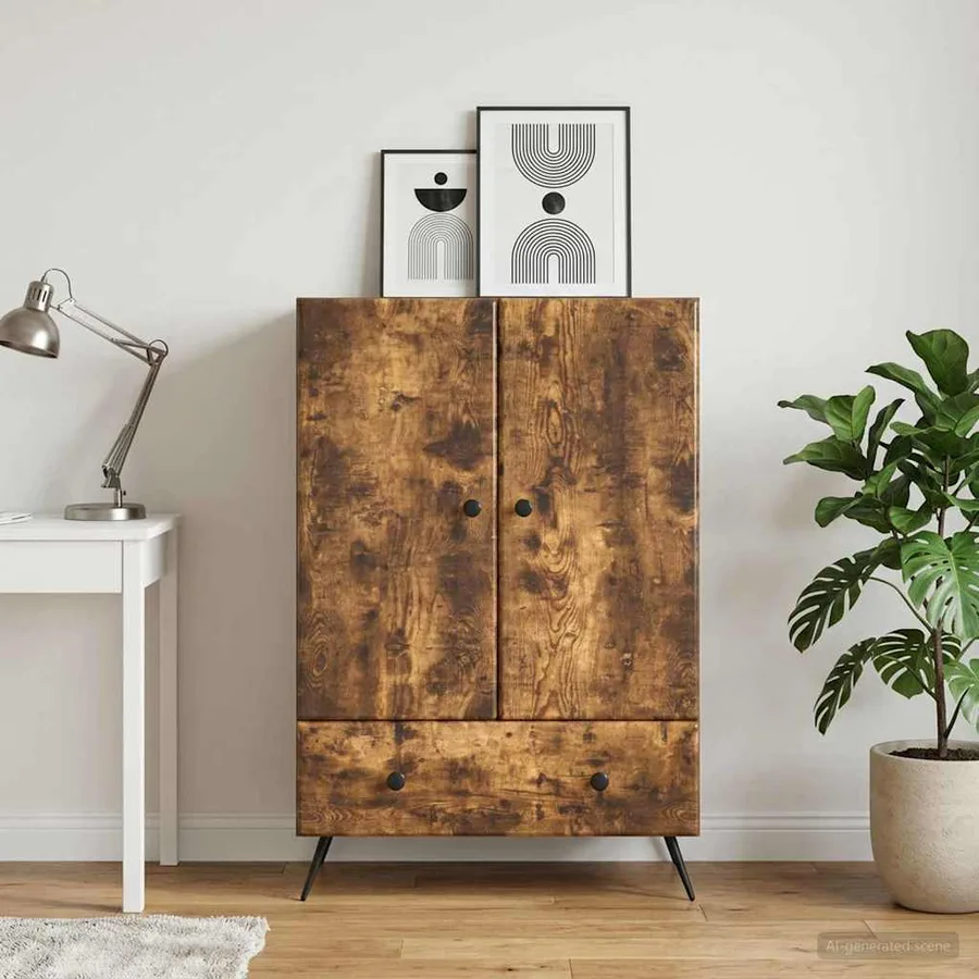 Buffet Chêne fumé 66 x 34,5 x 95 cm Bois d'ingénierie - 3