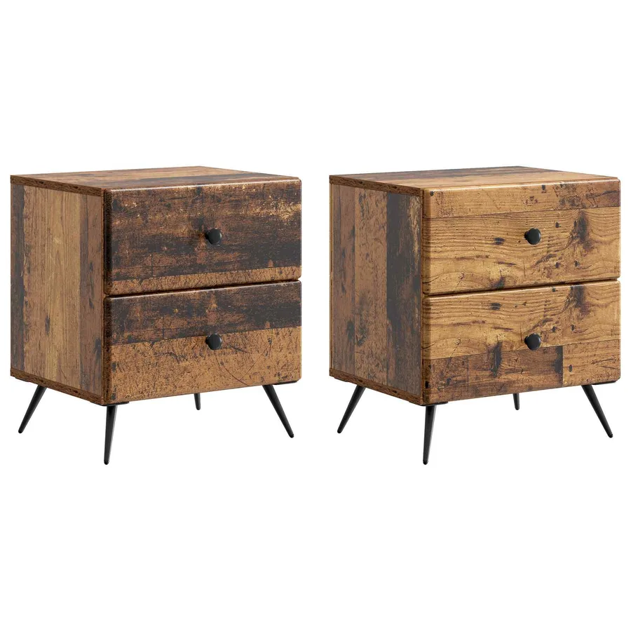 Cabinet de chevet 2 pcs Bois ancien 43 x 34,5 x 47,5 cm - 2