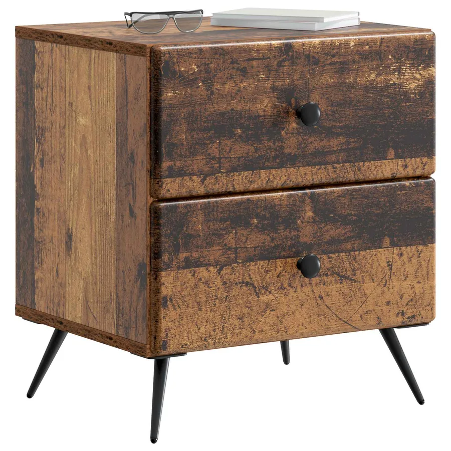 Cabinet de chevet 2 pcs Bois ancien 43 x 34,5 x 47,5 cm - 3