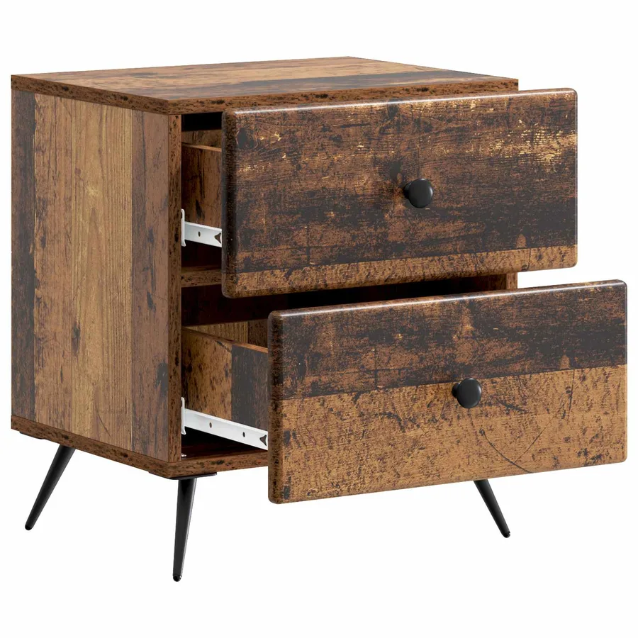 Cabinet de chevet 2 pcs Bois ancien 43 x 34,5 x 47,5 cm - 6