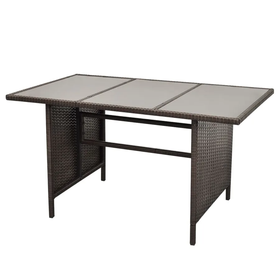 Salon de jardin 4 pcs avec coussins Résine tressée Marron - 7