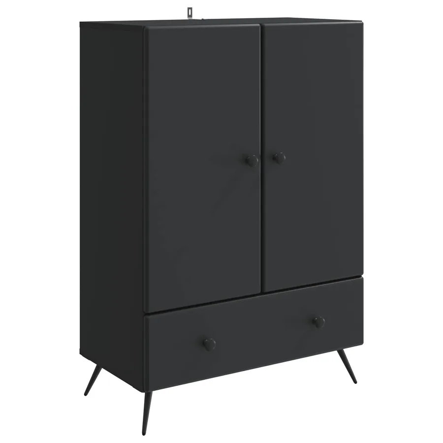 Buffet avec tiroir Noir 66 x 34,5 x 95 cm Bois d'ingénierie - 2
